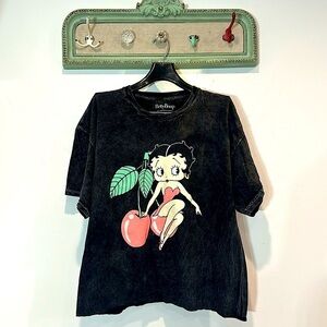 Betty Boop Cherry Doll Babe Short Sleeve Cotton Crewneck T-Shirt women’s size XL